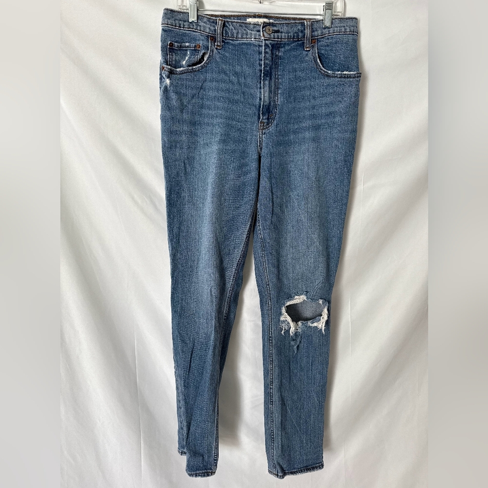 A&F 14 LONG 90s Slim Straight Ultra High Rise 32/14L